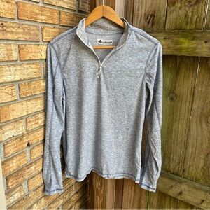 Tallwoods Gray/Blue Men's Quarter-Zip Long Sleeve Top